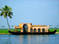 Houseboat Anchored somewhere in the Backwaters of Kerala