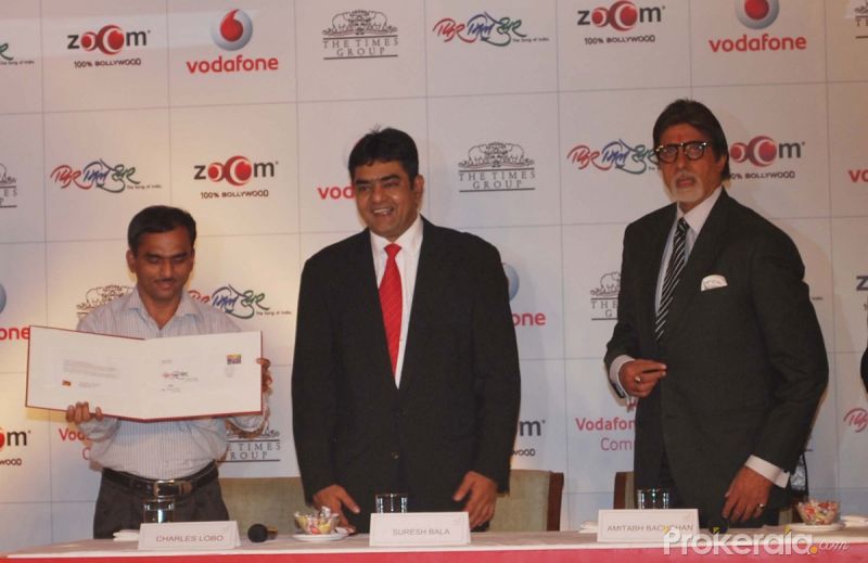 Charles Lobo, Suresh Bala and Amitabh Bachchan at Phir Mile Sur Album Launch held at Taj Lands End on 25th Jan 2010