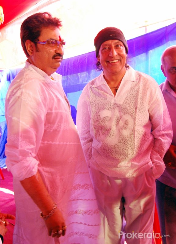 Kumar Sanu and Bali Brahmbhatt Bhattacharya at the Celebration of Saraswati Puja, Shana recording Studio Andheri, Mumbai on 20th jan. 2010