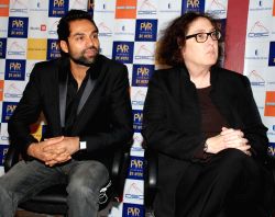 Actor Abhay Deol and Producer Susan B. Landau at a press-meet to promote their film "Road Movie" in New Delhi on Thrusday March 2010.