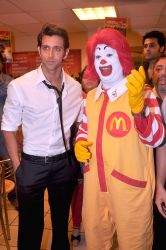 Bollywood actor Hrithik Roshan ties up with MCDonalds at Bandra in Mumbai.