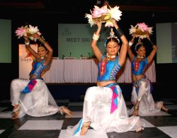 Dance Performance by SriLanka's “Budawatta Dance Troupe" at the luncheon programme "MEET SRI LANKA" campaign ,in New Delhi on Friday.