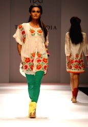 Designer Tanvi Kedia's creation at the Wills Lifestyle India Fashion week in New Delhi on Tuesday 28 Oct 2009.