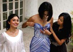 Ekta Chaudhary, Pantaloons Femina Miss India Universe 2009 at a fitting session of her Grand Finale Gown with Fashion Designers Gauri & Nainika as a part of Ekta's preparations for the Miss Universe 2009 International Pageant to be held in Bahamas in August 09, in New Delhi on Tuesday 14 July 2009. 