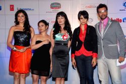 Isha Koppikar, Divya Dutta, Celina Jaitley, Gul Panag and Javed Jaffrey at Hello Darling film music launch.