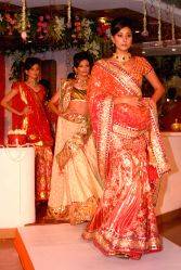 Models Showcasing Reynu Taandon's BRIDAL ASIA'09 collection in New Delhi on Thursday.