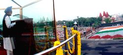 New Delhi,15 August 2010- Prime Minister, Dr. Manmohan Singh addressing the Nation on the occasion of 64th Independence Day from the ramparts of Red Fort, in Delhi on Sunday.