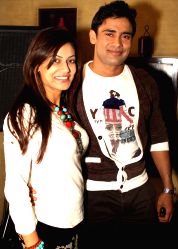 Payal Rohatgi and Sangram Singh at a Press meet to promote their film "Valentine's Night", in Noida on Monday.