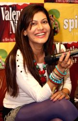 Payal Rohatgi at a Press meet to promote her film "Valentine's Night", in Noida on Monday.