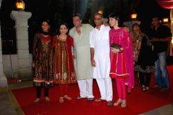 Priya Dutt, Manyata Dutt, Sanjay Dutt and Namrata Dutt at Mata ki Chowki at Bandra.