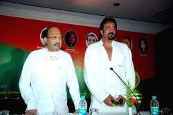 Samajwadi Party leader Amar Singh with Bollywood star Sanjay Dutt.