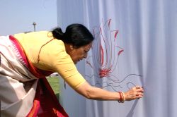 Sonal Mansingh at "Green Mela"as a part of Greenathon at Central Park, Connaught Place in New Delhi on Sunday.