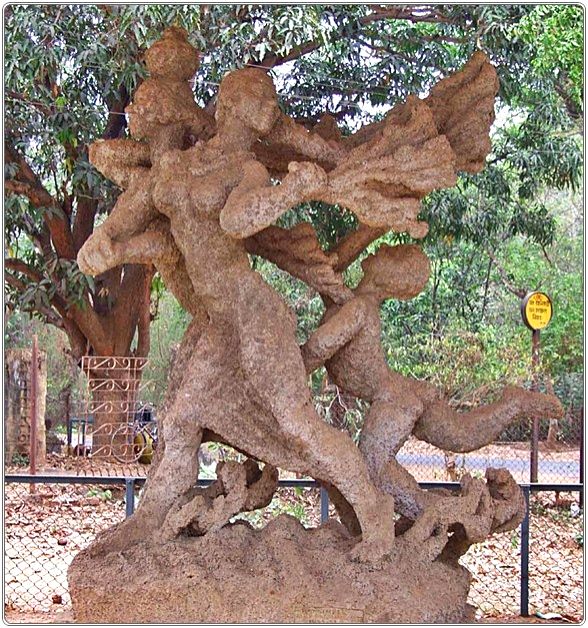 A sculpture by Ramkinkar Baij whose digital image is on display in the capital.