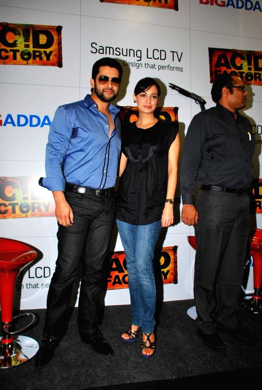 Aaftab Shivdasani and Diya Mirza at Big Adda Acid Factory press conference, Andheri East.