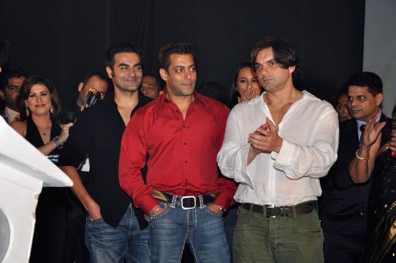 Arbaaz Khan, Salman Khan and Sohail Khan at Fridaymoviez.com website launch at JW Marriott, Juhu in Mumbai on Friday Night.