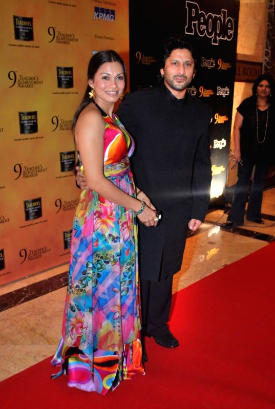 Arshad Warsi and his wife at Teacher's Awards at Taj Land's End.