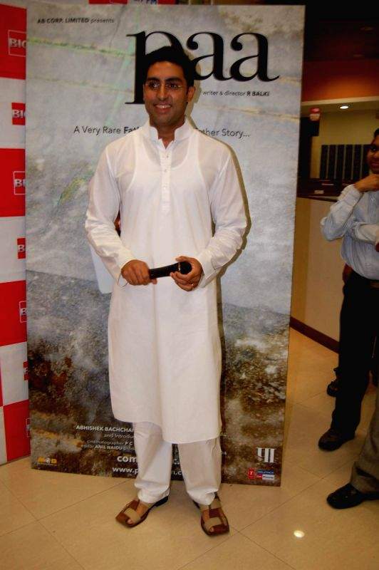Bollywood Actor Abhishek Bachchan during the promotion of forthcoming film 'Paa' at BIG FM 92.7 in Mumbai on Monday, 16 November 2009.