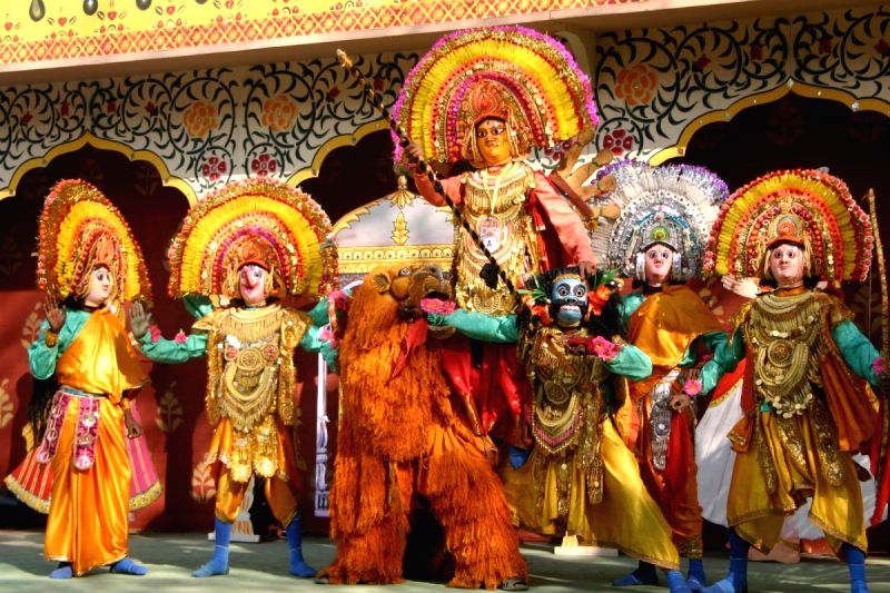 Chhau dancers at the Surajkund Crafts Mela in Faridabad on Sunday New Delhi,31 Jan 2010.