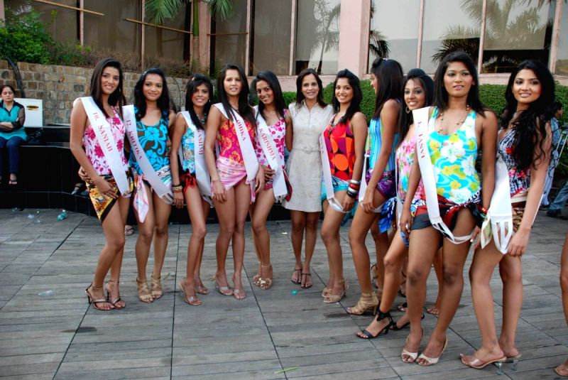 Contestants at Fair One Miss Mumbai Swim Suit Round at Royal Palm.