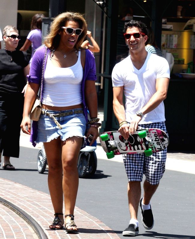 **Exclusive**Mark Ballas, carrying a skateboard, out shopping with a friend in HollywoodLos Angeles, California - 09.07.09Mandatory Credit: Owen Beiny / WENN/IANS