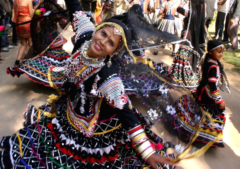 Folk Artists from Rajasthan at the Surajkund Crafts Mela in Faridabad on Sunday New Delhi,31 Jan 2010.