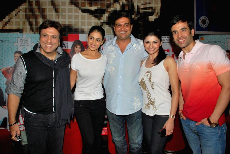 Govinda, Prachi Desai, Genelia D’Souza, Fardeen Khan and Tusshar Kapoor to promote the film "Life Partner" at Galaxy.