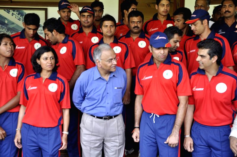 Indian cricketers promote "Paathshala” at a Charity Cricket Match in Mumbai on Tuesday Evening.