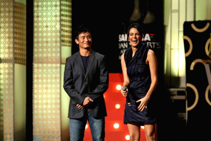 Neha Dhupia at Sahara Sports Awards at Taj Land's End.