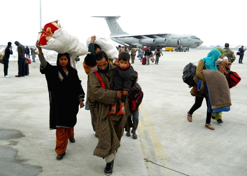 People stranded at Jammu brought back to Srinagar by a special Indian Air Force (IAF) sortie.