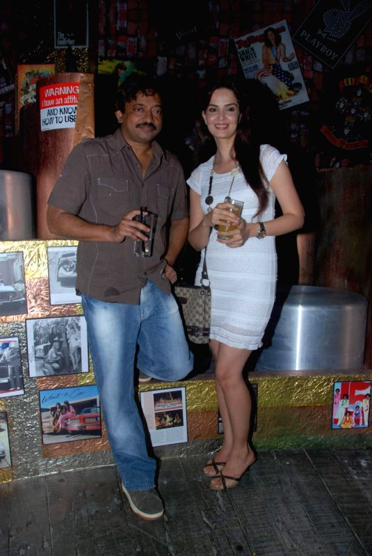 Ram Gopal Verma and Rukhsar at 100 Lounge opening.