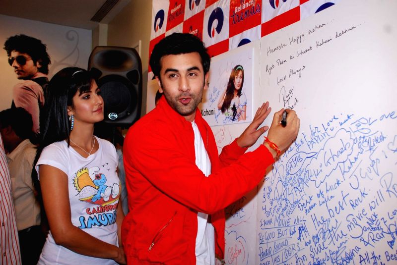 Ranbir Kapoor and Katrina Kaif promote their film "Ajab Prem ki Gazab Kahani" at Reliance Trends.