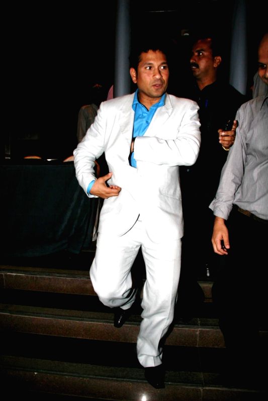 Sachin Tendulkar at Harsha Bhogle's book launch at Taj Land's End, in Mumbai.