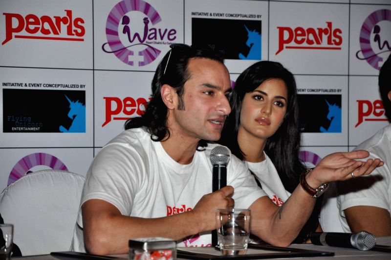 Saif and Katrina at Waves NGO press meet at JW Marrriott.
