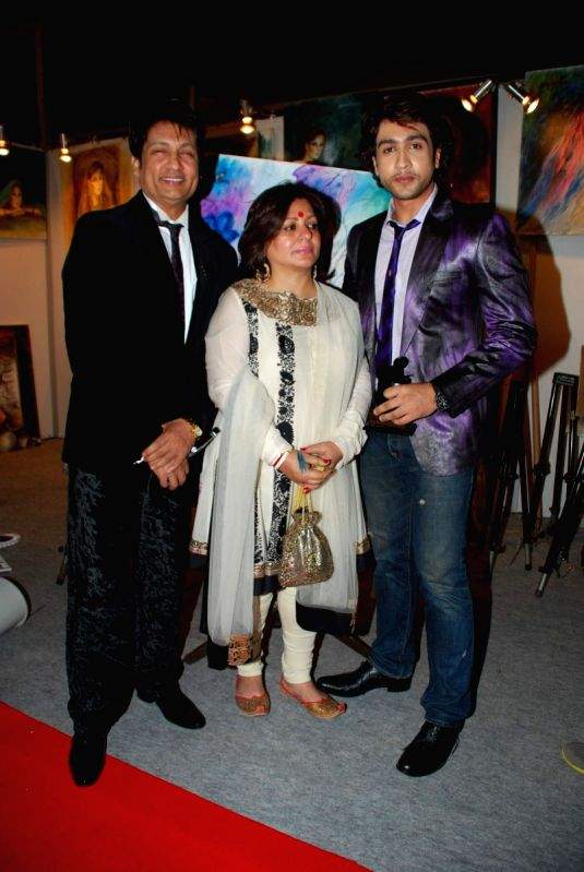 Shekhar Suman and Adhyayan Suman on ramp at the Luxurion show at Grand Hyatt.