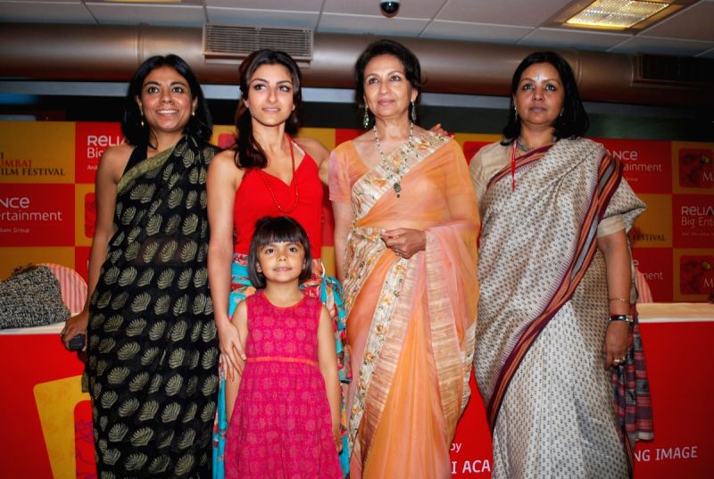 Soha Ali Khan and Sharmila Tagore at MAMI Festival, Fun Republic in Mumbai on Friday Night.