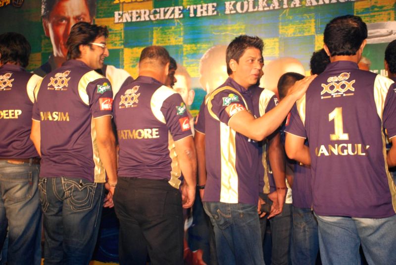 SRK ties up with XXX energy drink for Kolkatta Knight Riders and jersey launch.