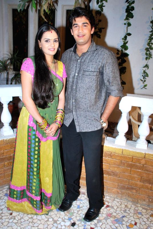 STAR PLUS TV show 'Humari Devrani' all star cast celebrating Bhakti’s birthday at Jogeshwari, in Mumbai.
