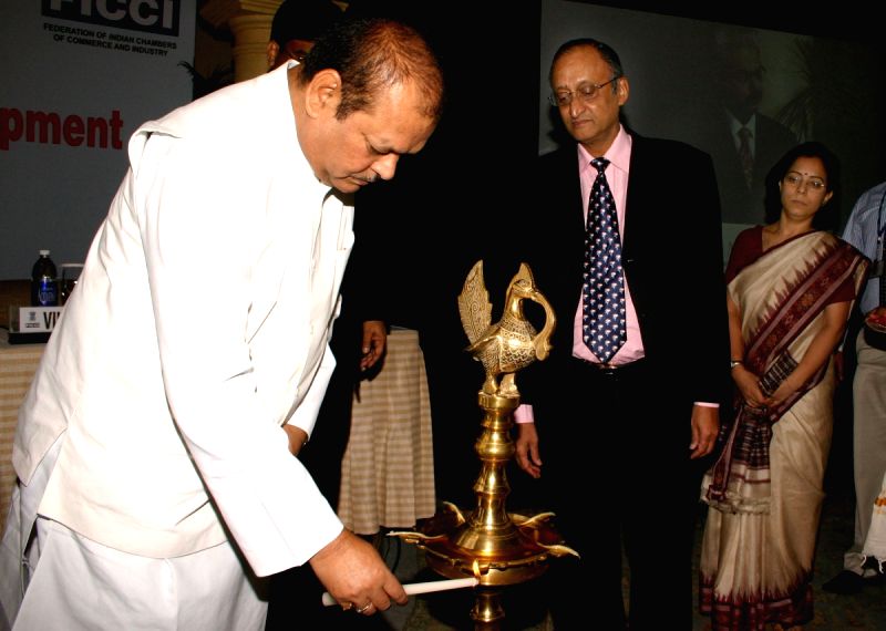Union Minister for Food Processing Industries Subodh Kant Sahai and FICCI Secretary General Dr. Amit Mitra at the inauguration of 'National Workshop On ''New Perspectives in Research and Development in Food Processing Sector'' in New Delhi on Friday.