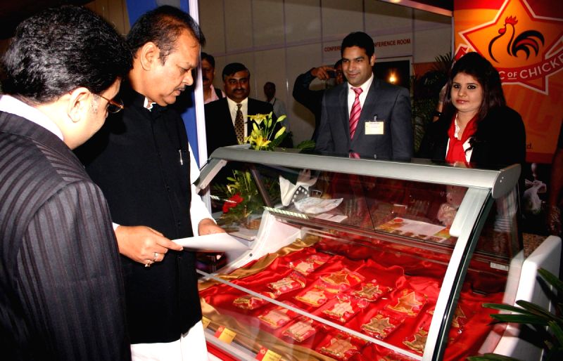 Union Minister for Food Processing Industries Subodh Kant Sahai at the First National level Conference “Meat and Poultry Processing Industry in India - Potential and Challenges” and Exhibiton, in New Delhi on Wednesday.