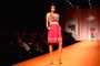 A model showcasing designer Reena Dhaka's creation at the Wills Lifestyle India Fashion week in New Delhi on Sunday.