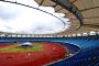 A view of remodeled and reconstructed Jawaharlal Nehru Stadium which inaugurated by Union Minister Dr M S Gill , in New Delhi on Tuesday.