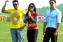 Bollywood Actor Aftab Shivdasani, Neetu Chandra and Dino Morea during the Initiative "India First" to Unite Nation Campaign at Ambedkar Stadium in New Delhi on Tuesday.