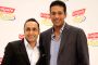 Bollywood actor Rahul Bose and tennis champion Mahesh Bhupati pose as part of the Colgate total campaigning for "Healthy Mouth" in Mumbai.