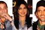 Bollywood actors Sanjay Dutt, Priyanka Chopra and Hrithik Roshan at PVR Gurgaon to promote their film "Agneepath", on Monday New Delhi,23 Jan 2012.