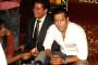 Bollywood Star Salman Khan talking to media after selling tickets for his upcoming film "London Dreams" at Delite Theatre in New Delhi on Monday 26 Oct 2009.