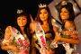 Eram Karim (centre) was crowned the winner of Dabur Gulabari Sananda Tillotama 09. The beauty pageant of Estern India, Sheyasree Saikia (right) as the first runner-up and Sanghamitra Bhattacharya (left) as the second runner-up. In Kolkata on Sunday Evening.
