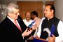 Minister for Food Processing Industries Subodh Kant Sahai and Argentina Minister for Agriculture Live Stock and Fisheries Julian Andres Dominguez at a delegation talks in New Delhi on Monday 2 August 2010.