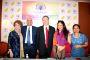 Mumbai: Chinese soul healer Master Zhi Gang Sha, who announced plans to open 50 clinics in Mumbai, with two of his celebrity patients - actresses Rati Agnihotri and Smita Jayakar - in Mumbai Tuesday.