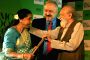 Pt Ravi Shankar, Asha Bhosle and Atul Singh at the Unveiling of the 23rd edition of "The Limca Book of Records", in New Delhi, 31 Jan 2012.