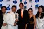 Rakesh Maini, Sree Ram, Amitabh Bachchan, Sunidhi Chauhan and Bhoomi at Indian Idol 5 grand finale at Filmistan.